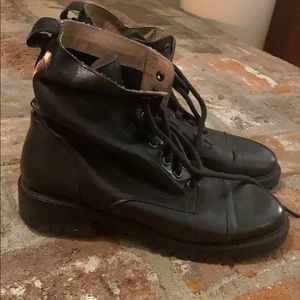H&M black genuine leather boot